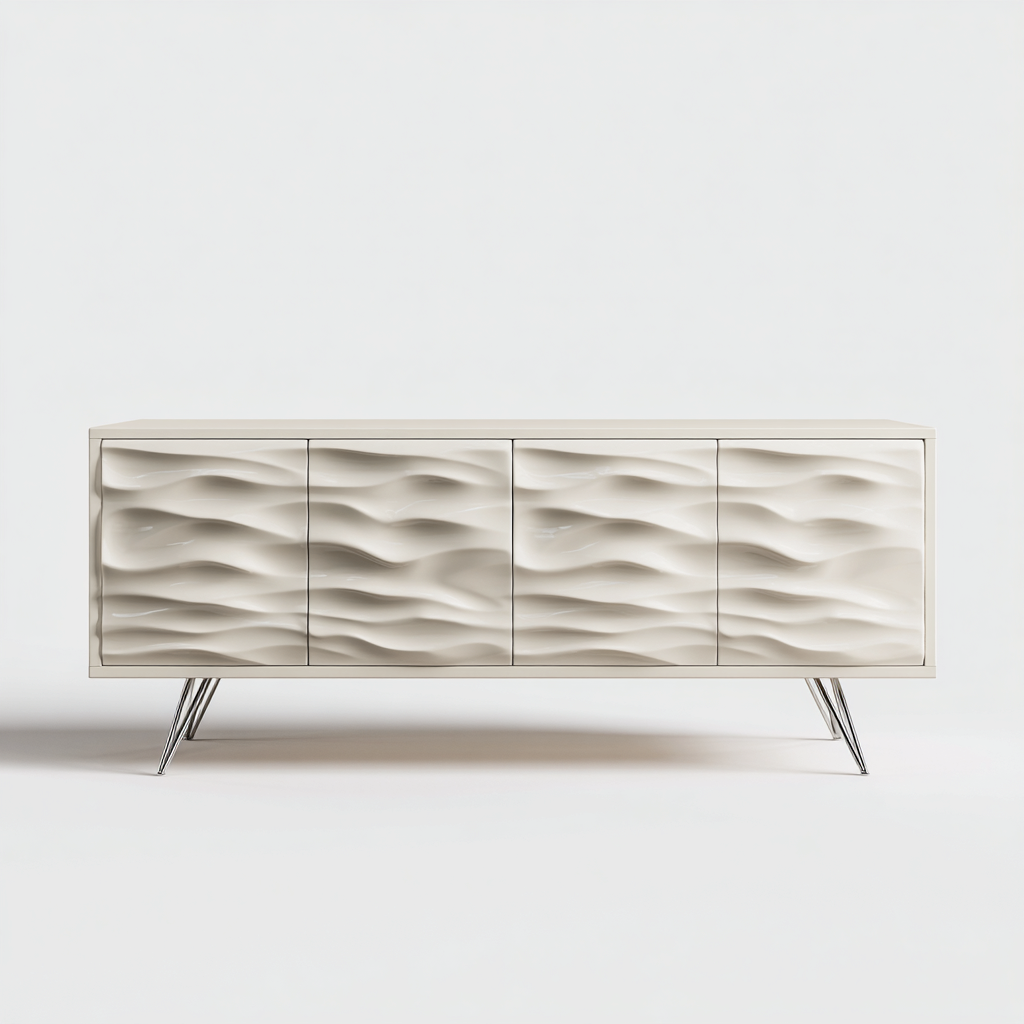 Credenza 180x40x75 cm - avorio - design moderno per soggiorno-Nestgetnest