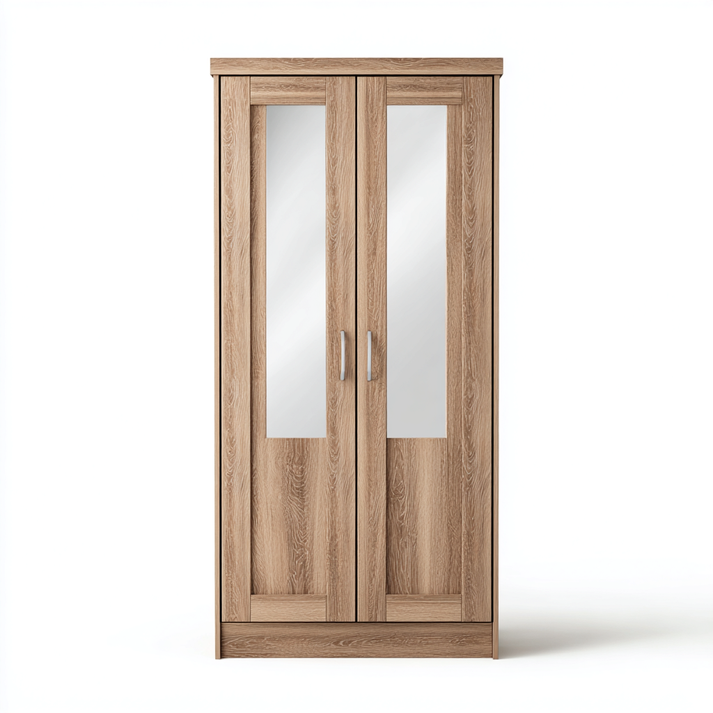 Armadio guardaroba legno 100x55x200 cm - Naturale - Design moderno-Nestgetnest