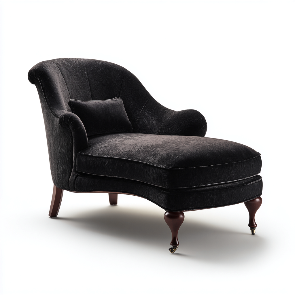 Chaise longue in tessuto con struttura in legno 160x75x85 cm - nero - per soggiorno - design classico-Nestgetnest