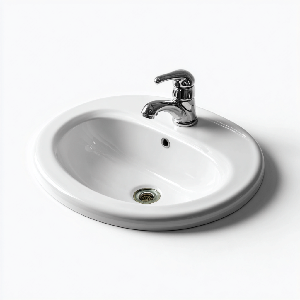 Lavabo da incasso ovale in ceramica 55x45x18 cm - bianco - design classico per bagno-Nestgetnest
