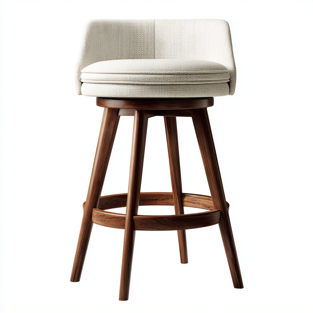 Sgabello da bar con seduta imbottita e struttura in legno 45x45x78 cm - beige-marrone - design moderno per cucina e zona bar-Nestgetnest