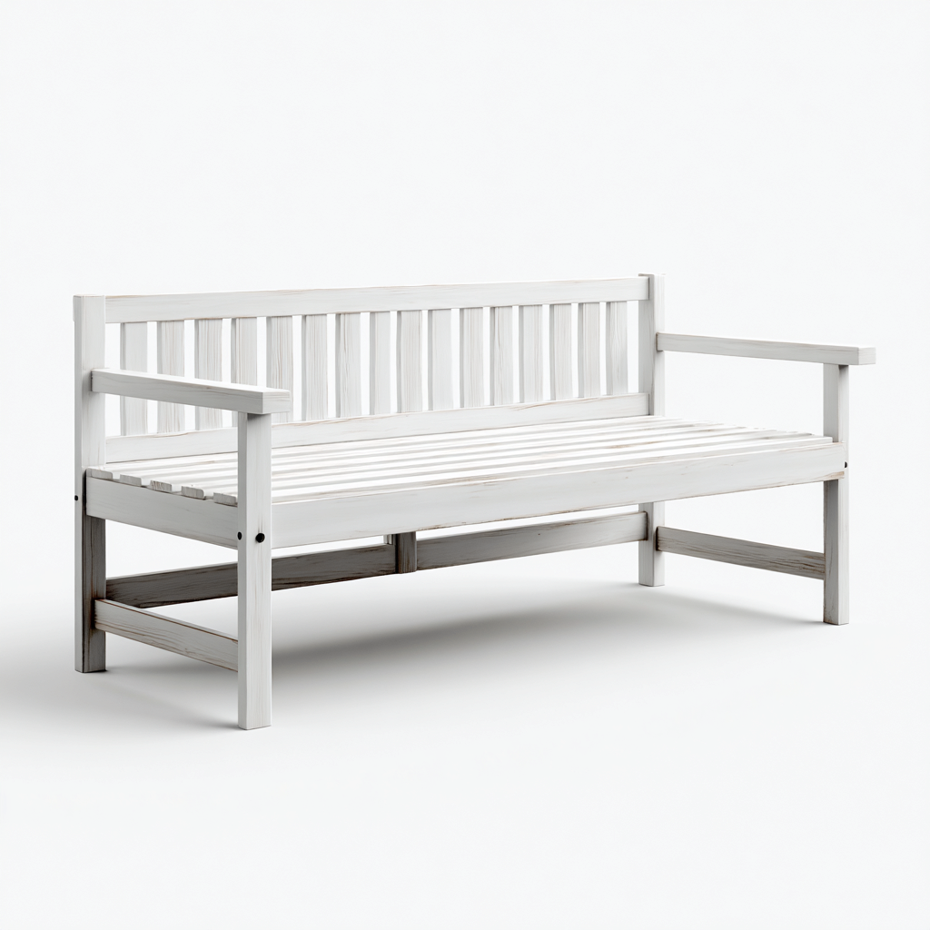Divano letto in legno 200x90x80 cm - bianco - design classico per soggiorno-Nestgetnest
