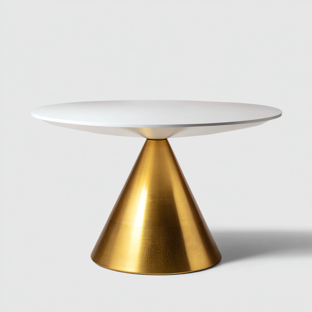 Tavolo da pranzo metallo MDF 120x120x75 cm - Bianco-Oro - Design contemporaneo-Nestgetnest