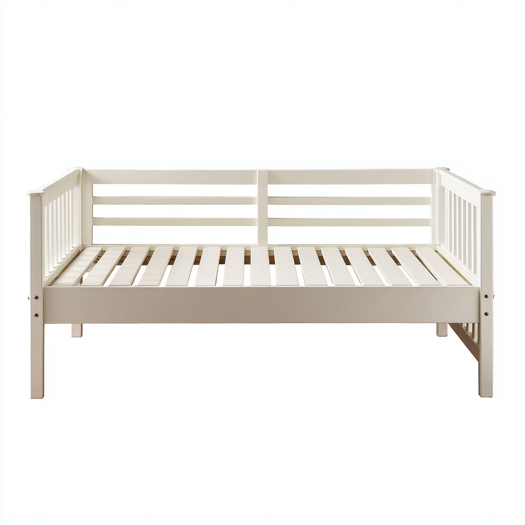 Divano letto in legno 200x90x75 cm - bianco - design semplice per soggiorno-Nestgetnest