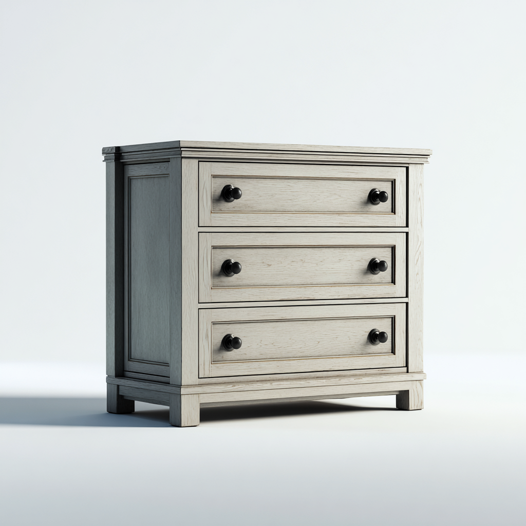 Cassettiera in legno 80x45x85 cm - bianco - per camera da letto - design classico-Nestgetnest