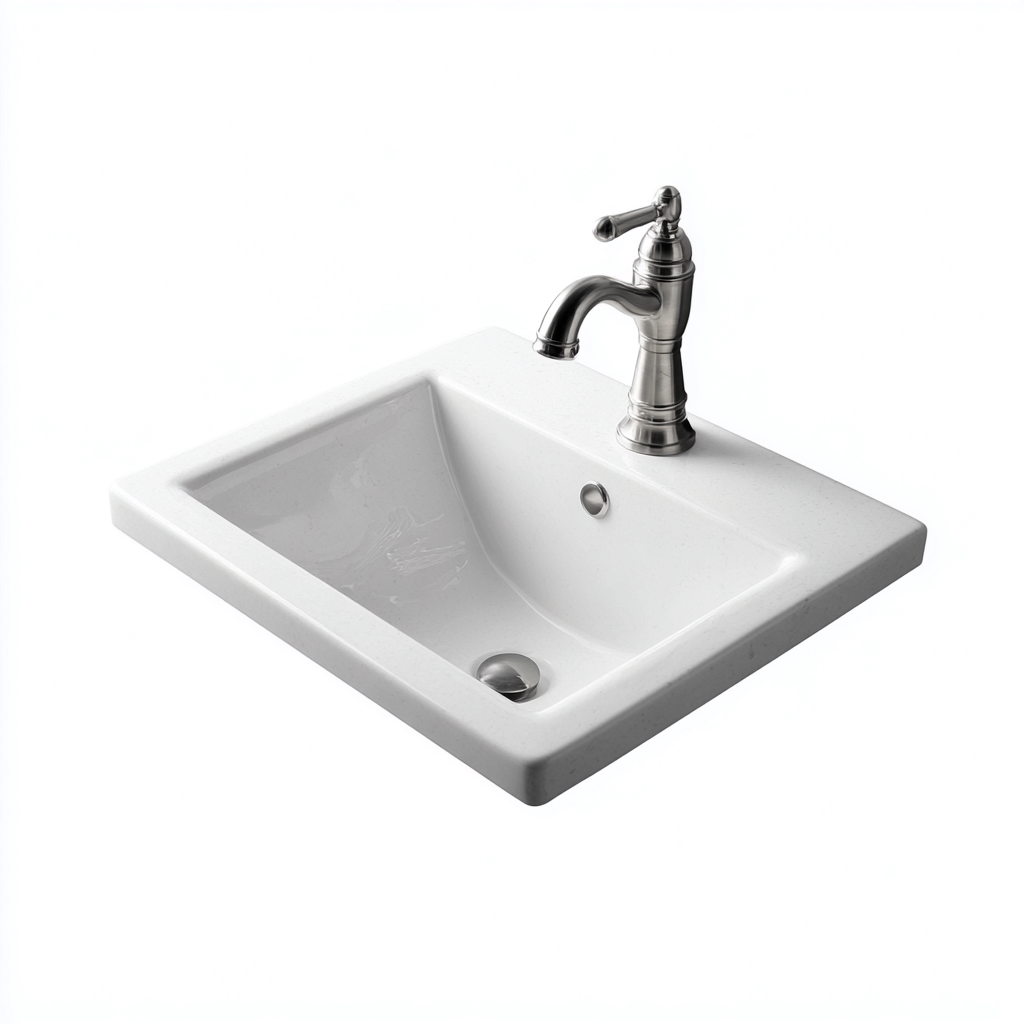 Lavabo da appoggio quadrato in ceramica 48x48x16 cm - bianco - design moderno per bagno-Nestgetnest