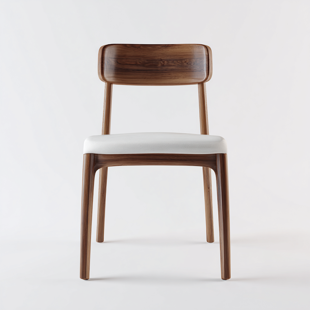 Sedia da pranzo in legno con seduta imbottita 48x52x78 cm - marrone-bianco - design moderno per sala da pranzo-Nestgetnest