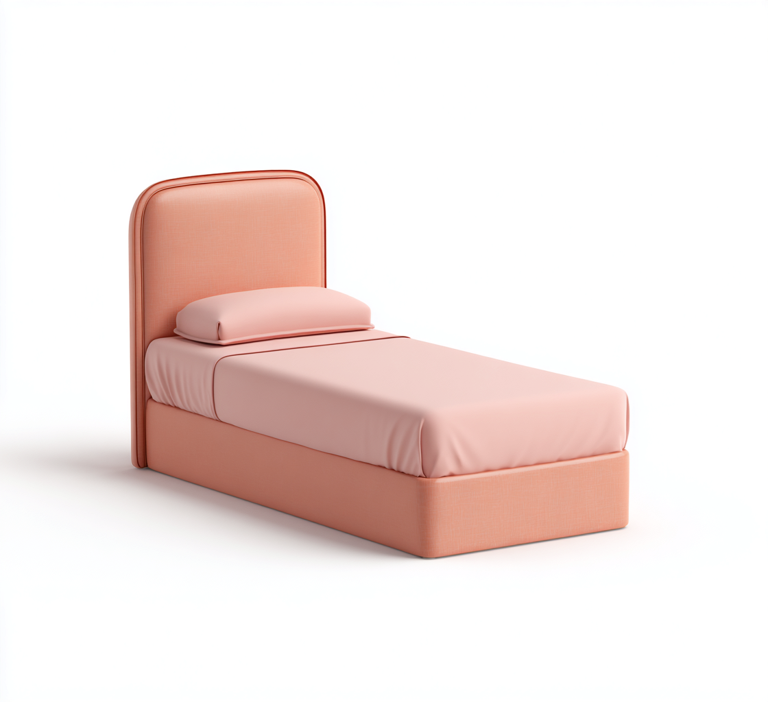 Letto singolo imbottito 200x100x115 cm - rosa - design moderno per camera-Nestgetnest