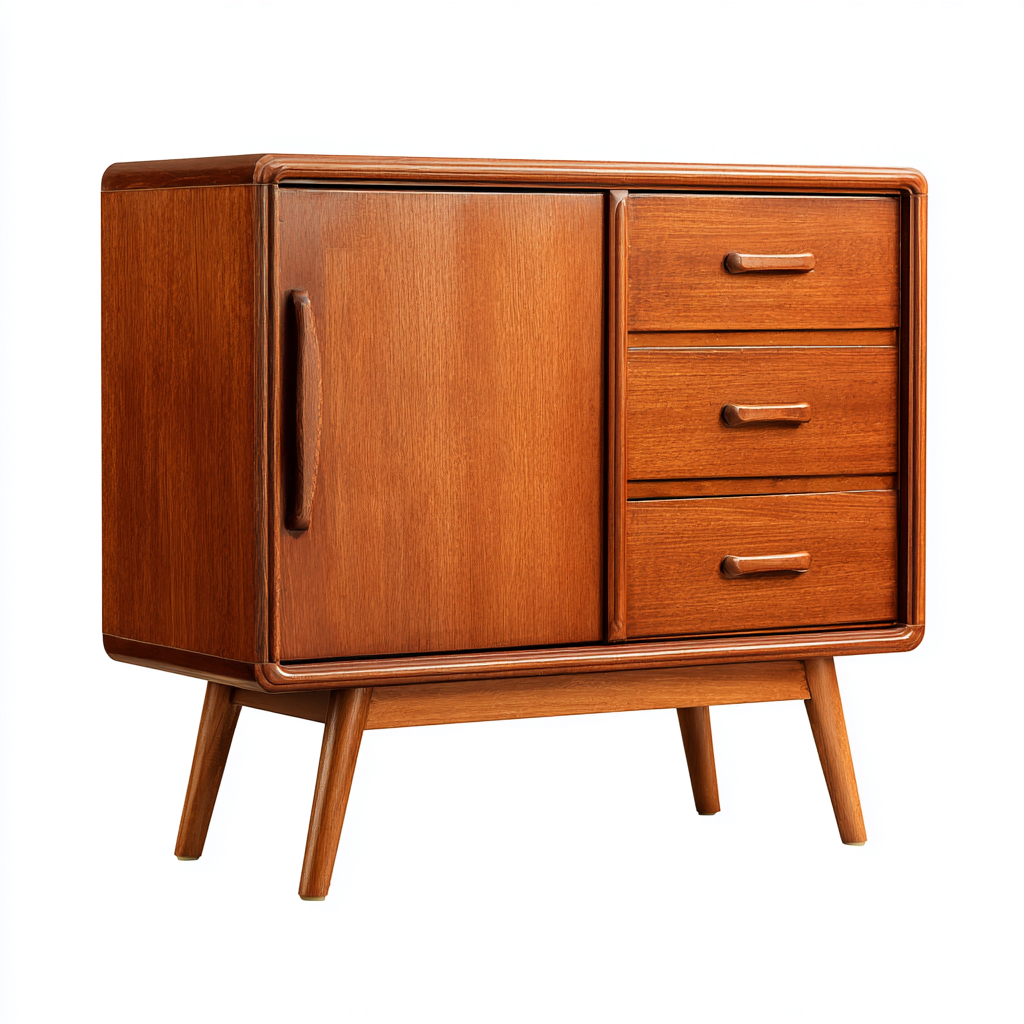 Credenza in legno 90x40x75 cm - marrone - design retrò per soggiorno-Nestgetnest