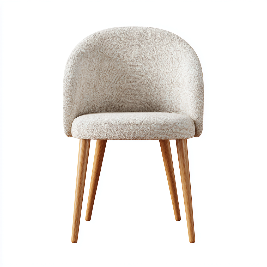 Sedia da pranzo imbottita in tessuto 48x52x78 cm - beige-legno naturale - design moderno per sala da pranzo-Nestgetnest