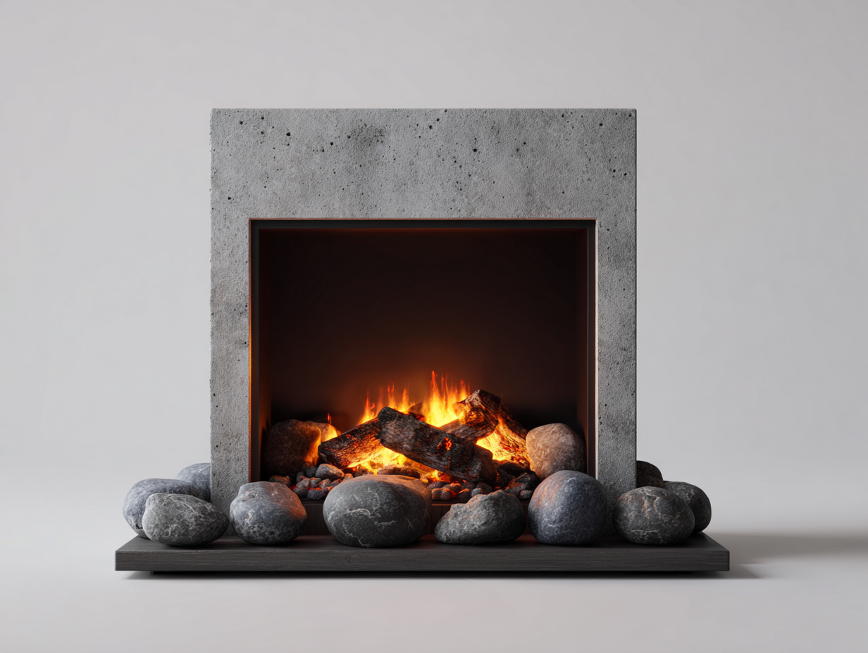 Chimenea eléctrica decorativa 100x30x80 cm - gris - diseño moderno para salón-Craftmyloft