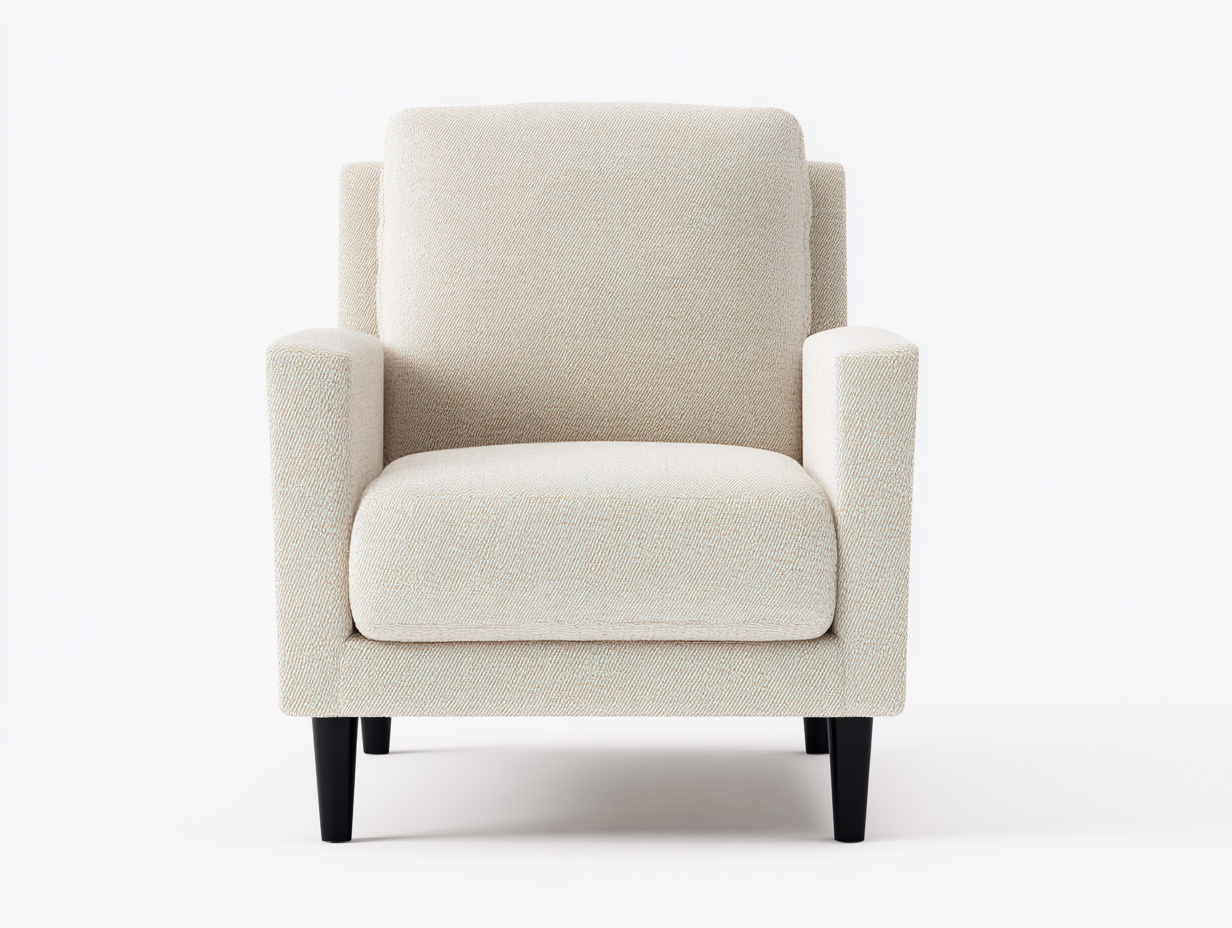 Sillón tapizado tela 75x80x85 cm - beige - estilo moderno para salón-Craftmyloft