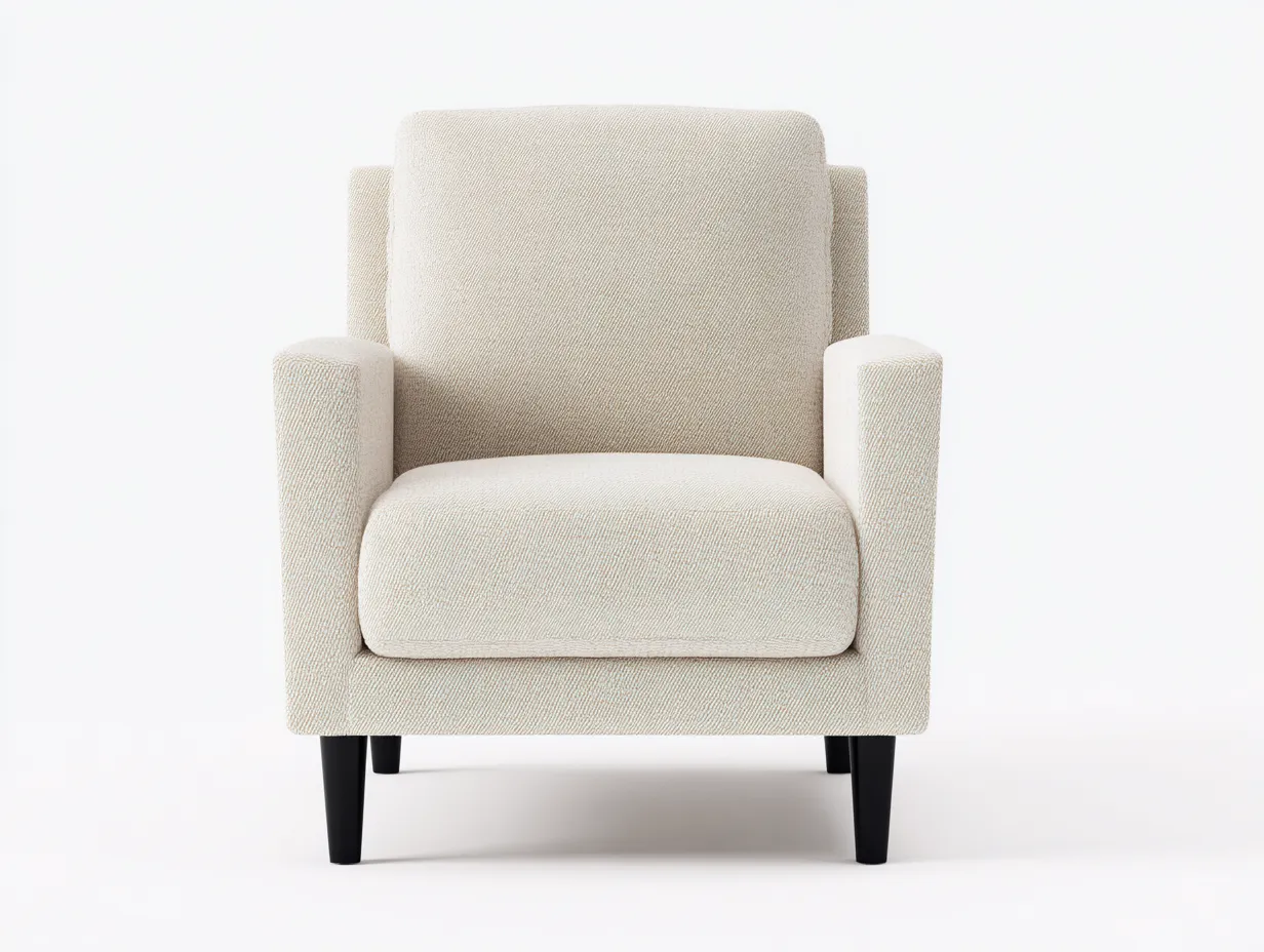 Sillón tapizado tela 75x80x85 cm - beige - estilo moderno para salón-Craftmyloft