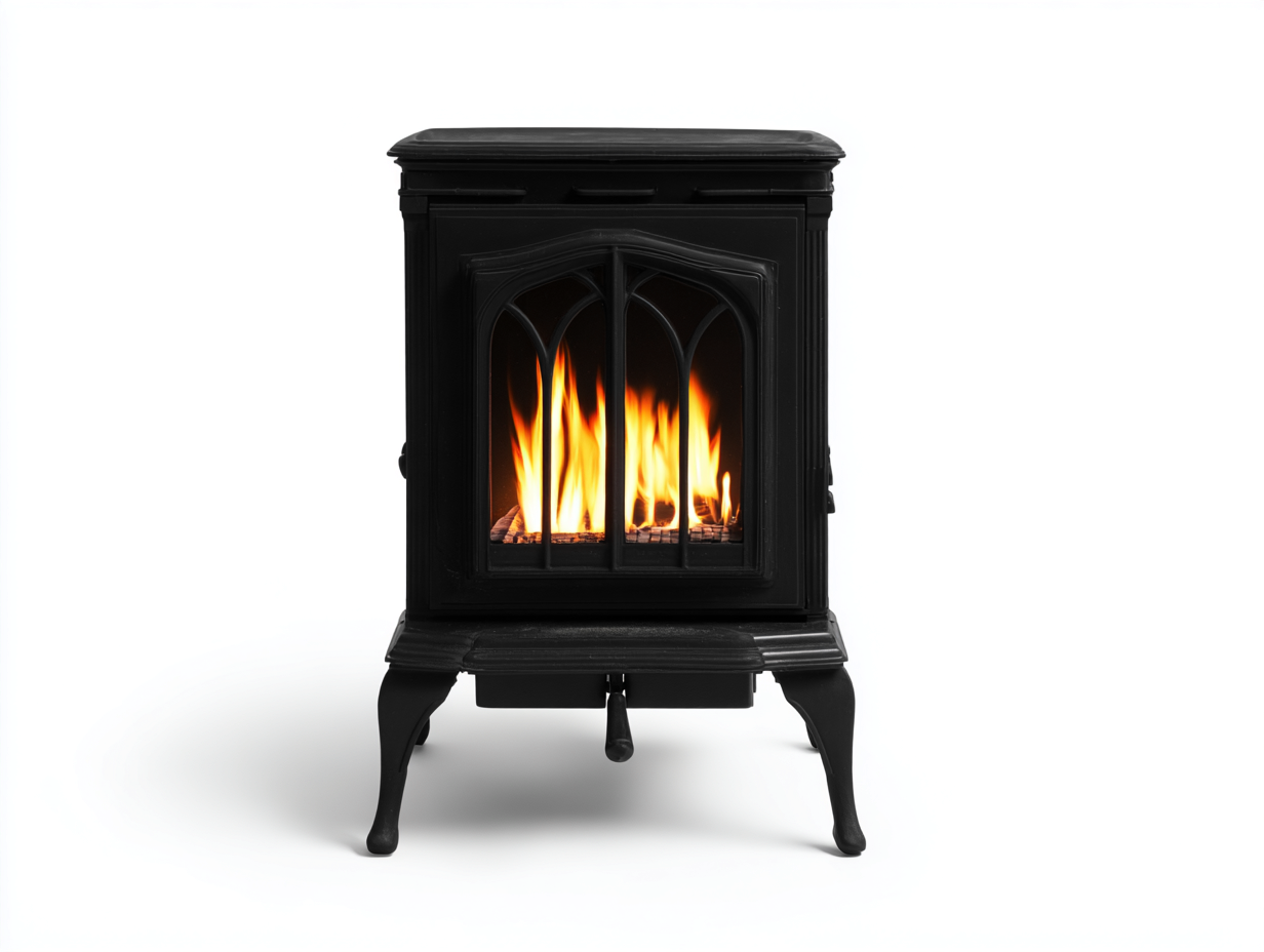 Chimeneas eléctricas de pie 60x40x80 cm - estructura metálica y vidrio templado - negro - estilo clásico-Craftmyloft