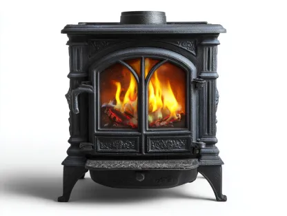 Chimeneas eléctricas de estilo clásico con efecto llama 60x40x70 cm - Negro - Diseño decorativo para salón-Craftmyloft