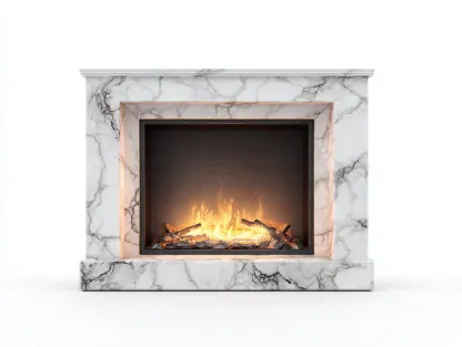 Chimeneas eléctricas con marco decorativo efecto mármol 140x35x90 cm - Blanco - Diseño moderno para salón-Craftmyloft