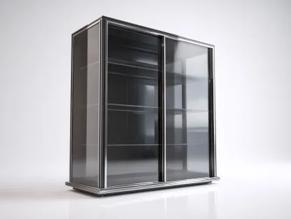 Vitrina de vidrio con puertas correderas 120x40x120 cm - estructura metálica y vidrio templado - negro ahumado - diseño moderno-Craftmyloft