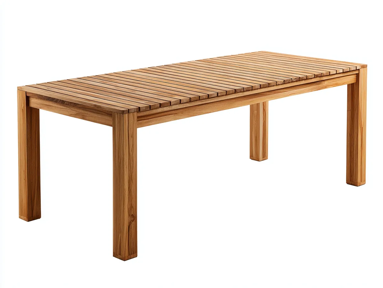 Mesa de jardín rectangular de madera 180x80x75 cm - marrón - diseño moderno para exterior-Craftupshop