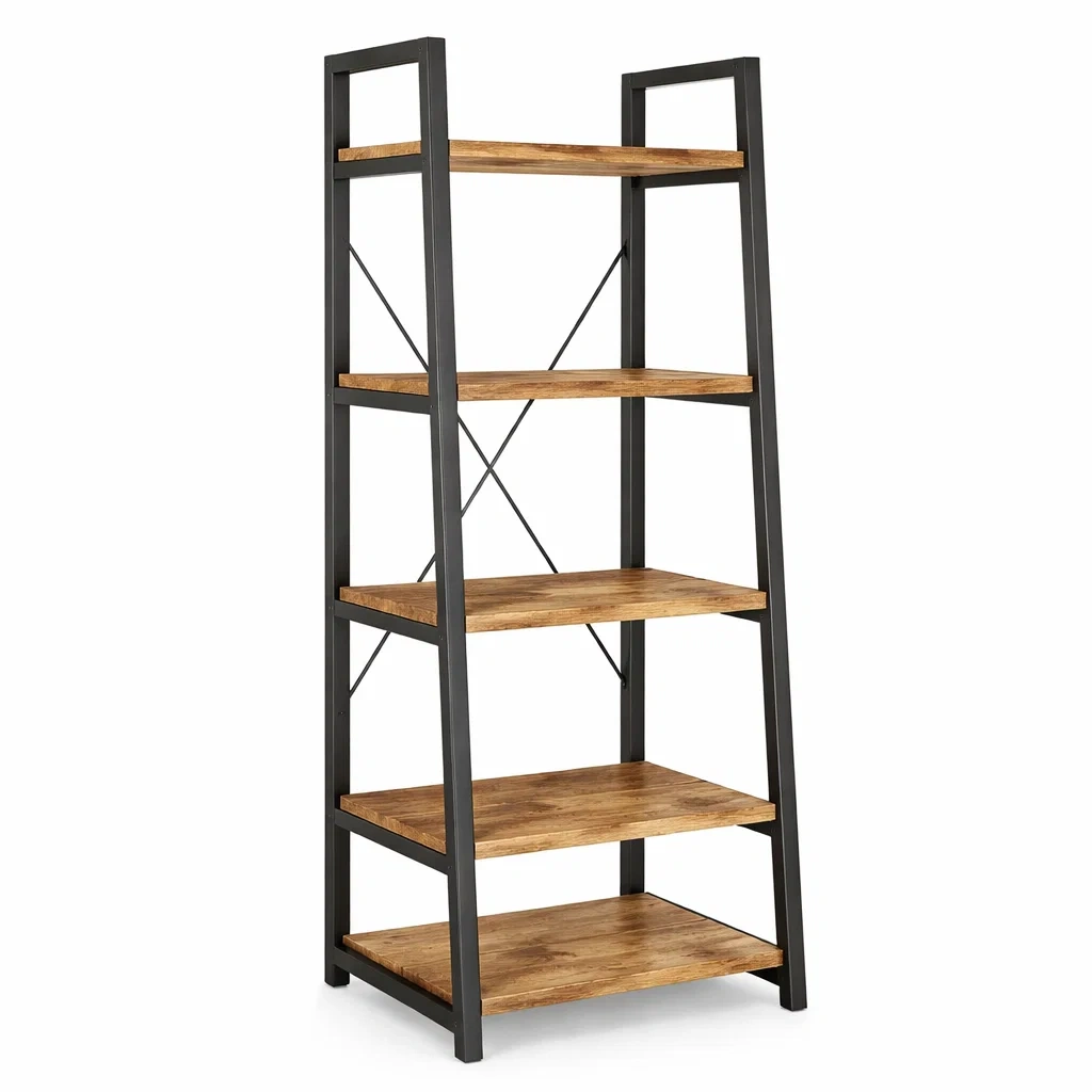 Industrial Ladder Style Storage Bookshelf-Kestaro