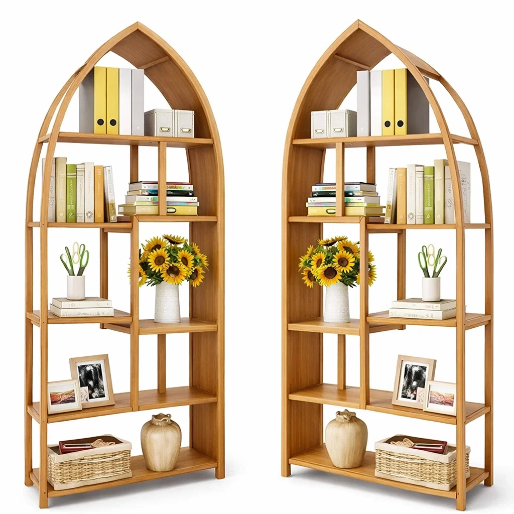 Arch Frame Wooden Corner Display Shelf Set-Kestaro