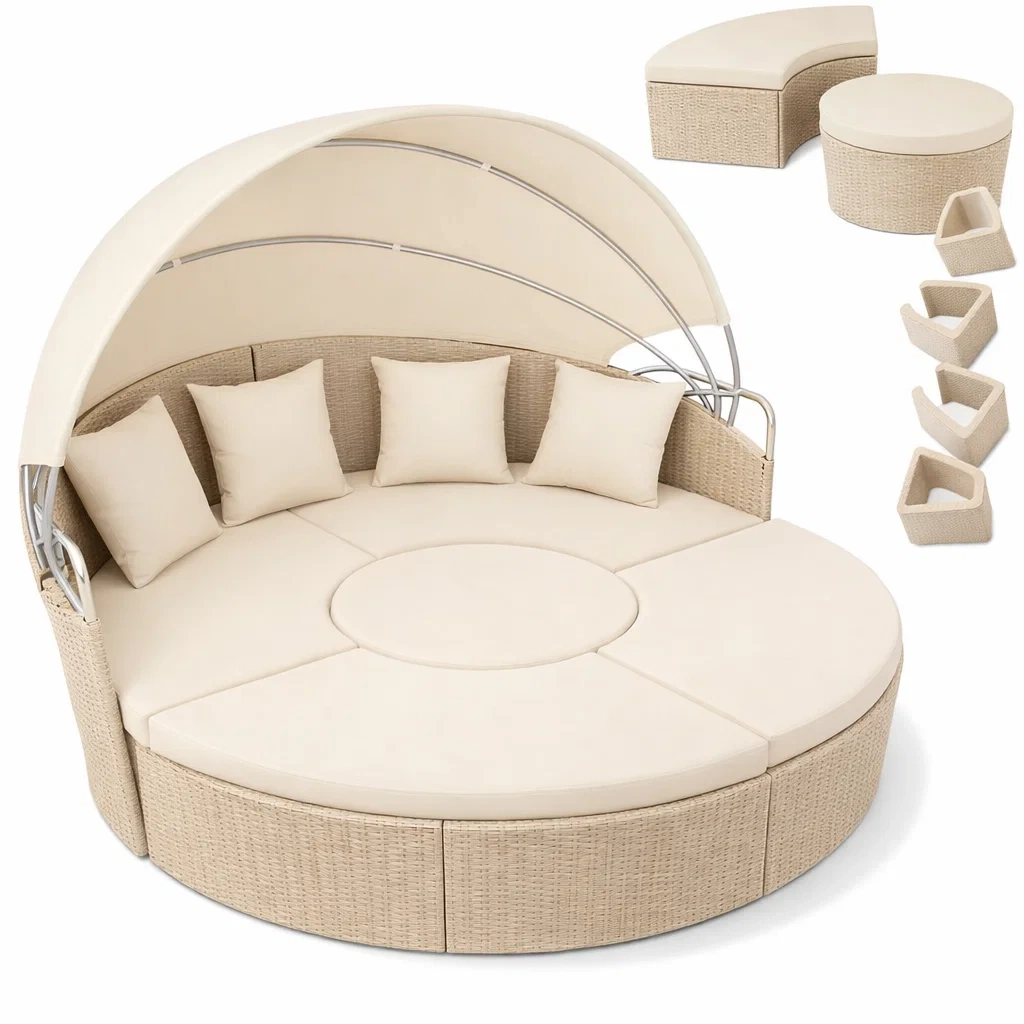 Modular Outdoor Rattan Daybed Sofa-Kestaro