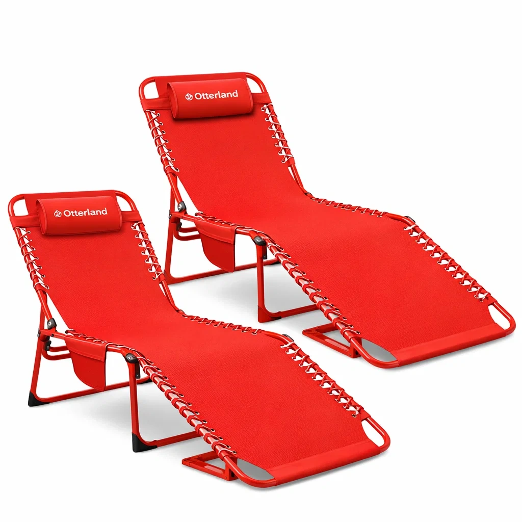 Otterland Folding Outdoor Lounge Chair Set-Kestaro