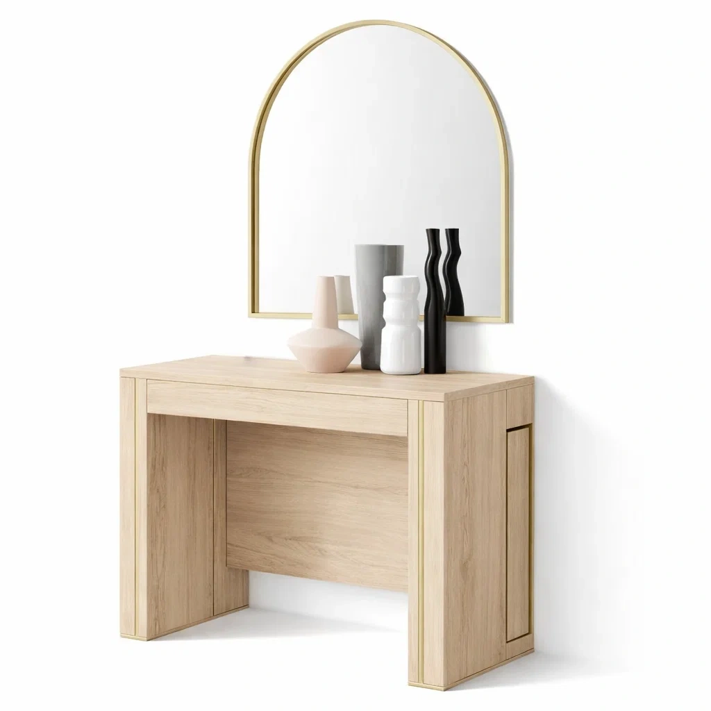 Minimalist Wooden Vanity Desk-Kestaro