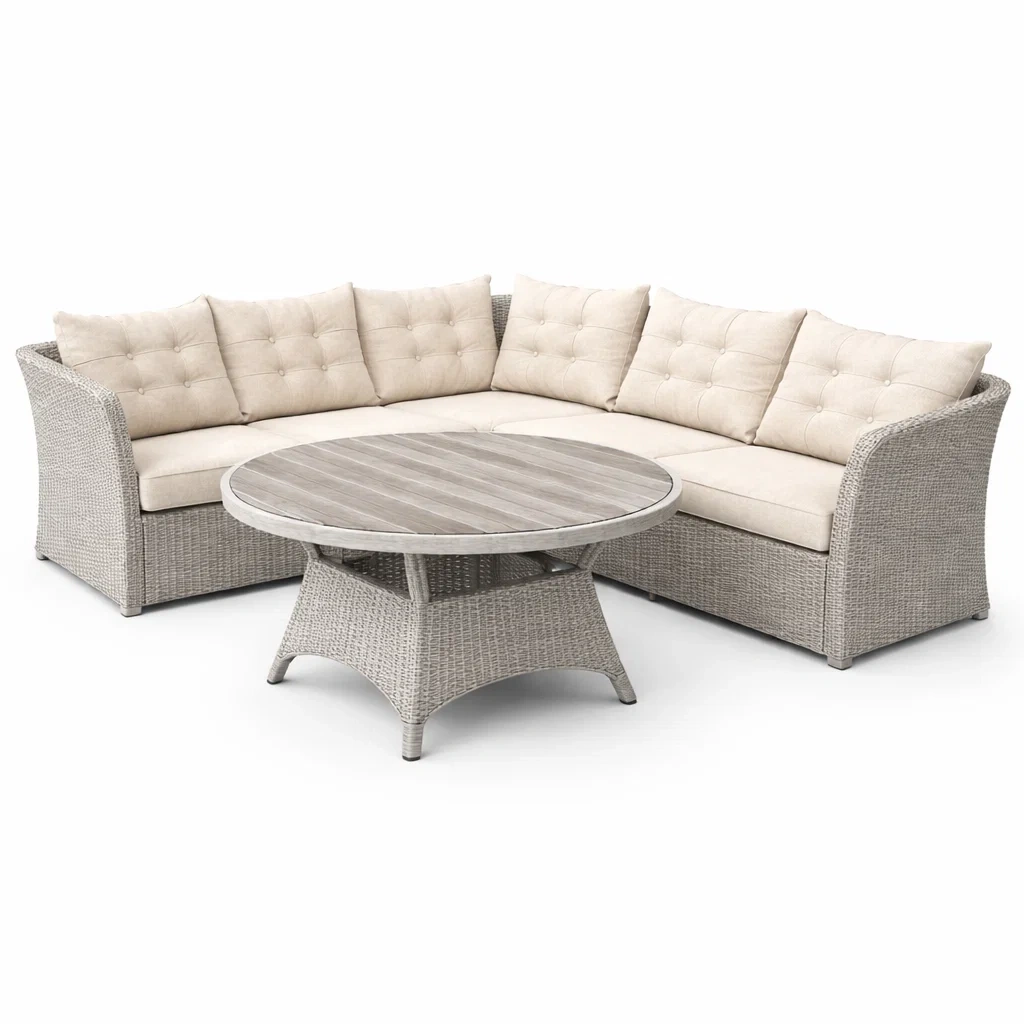 Wicker Outdoor Corner Lounge Sofa Set-Kestaro