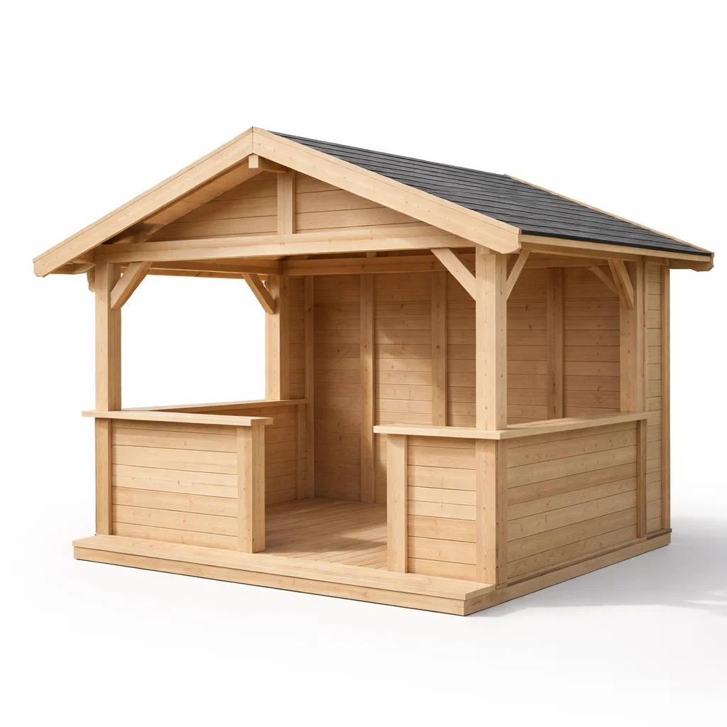 Gartenbar holz kiefer natur 400x300x250 cm-DECORTRENDZONE