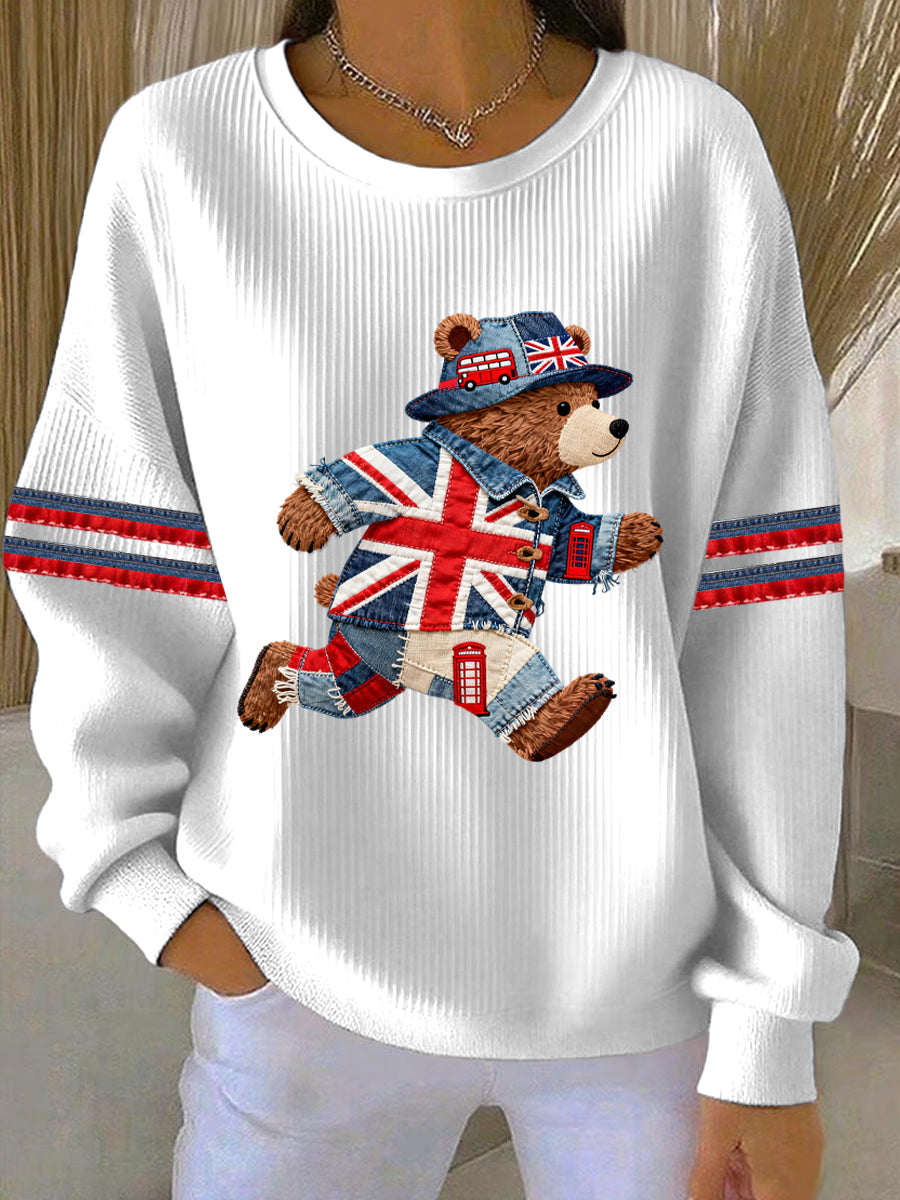 Women's British style  Print Casual Sweatshirt