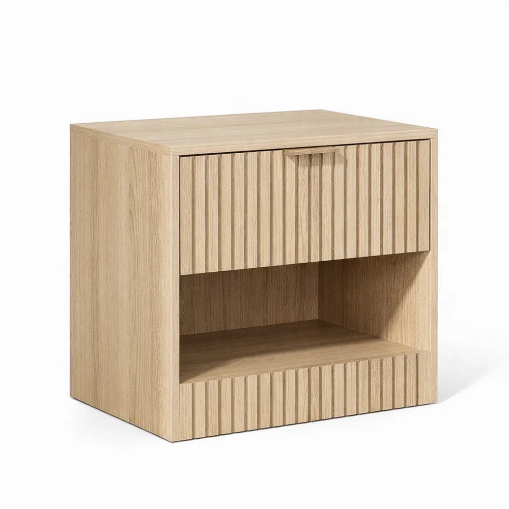 Table de chevet en bois avec tiroir et design moderne