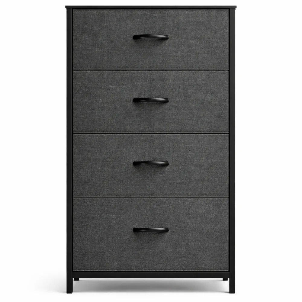 Meuble de Rangement à 4 Tiroirs en Tissu pour Intérieur