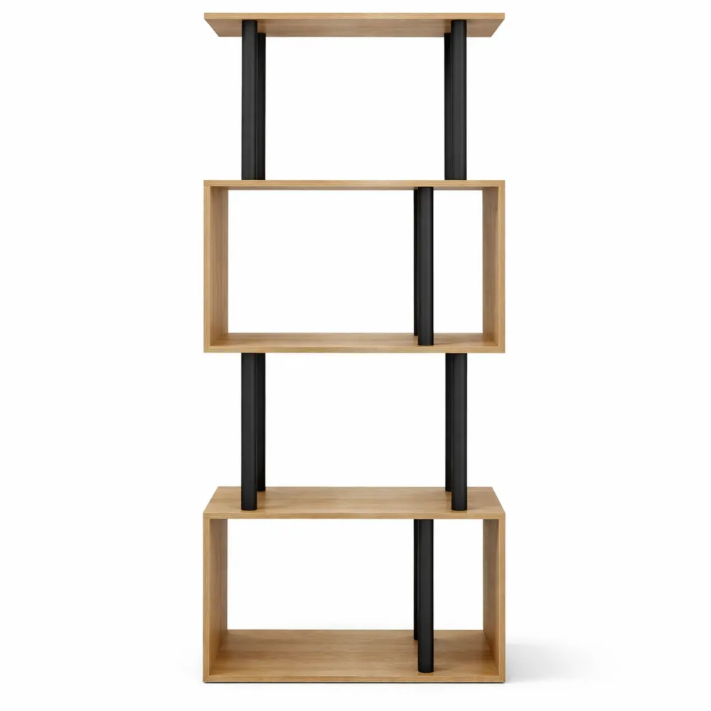 Étagère à 4 niveaux bois et métal, style industriel pour salon ou salle à manger