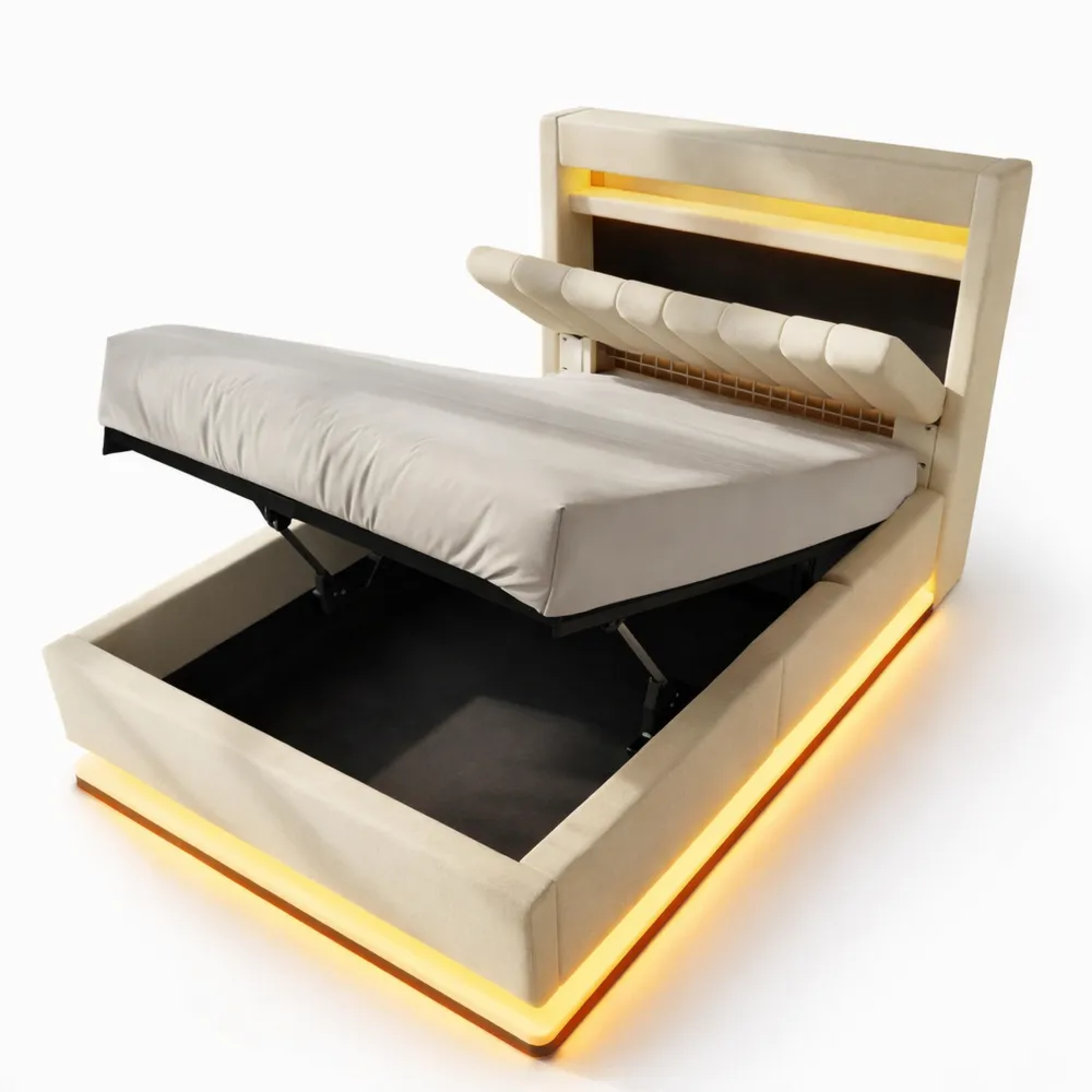 Lit Simple 90x200 avec Ports USB et LED