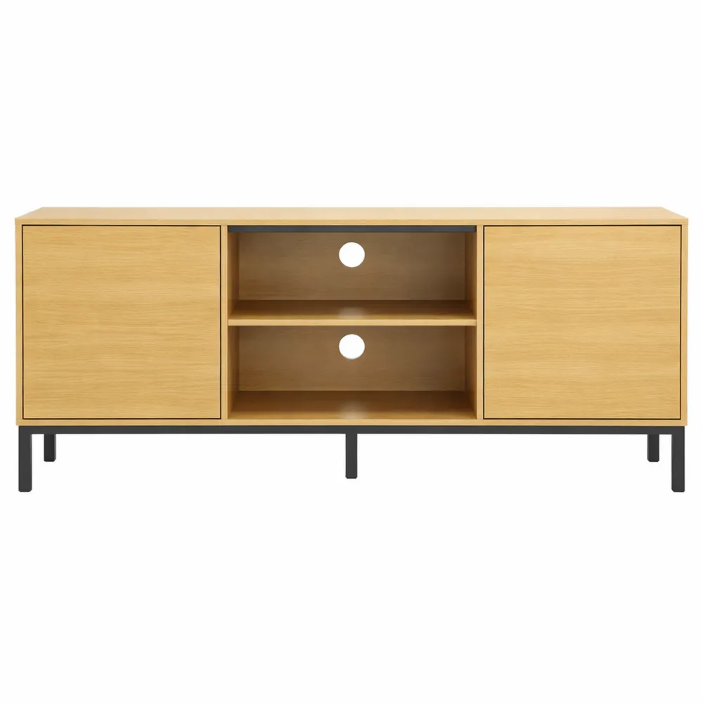 Meuble TV avec Étagères et Portes pour Salon