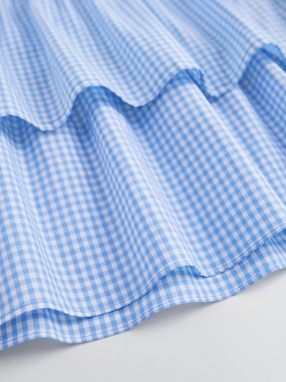 Gingham Tiered Ruffle Dress