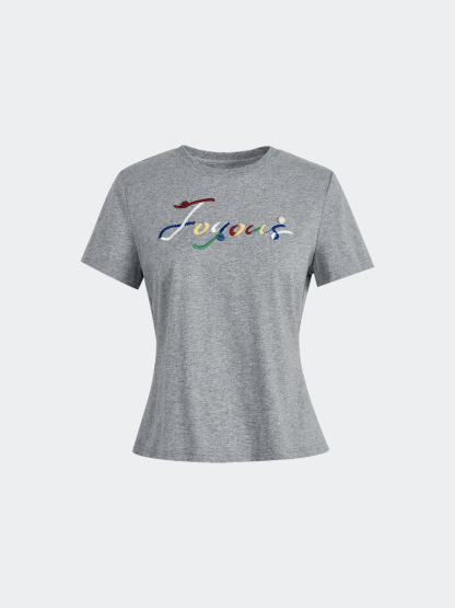 Embroidered Short Sleeve Top