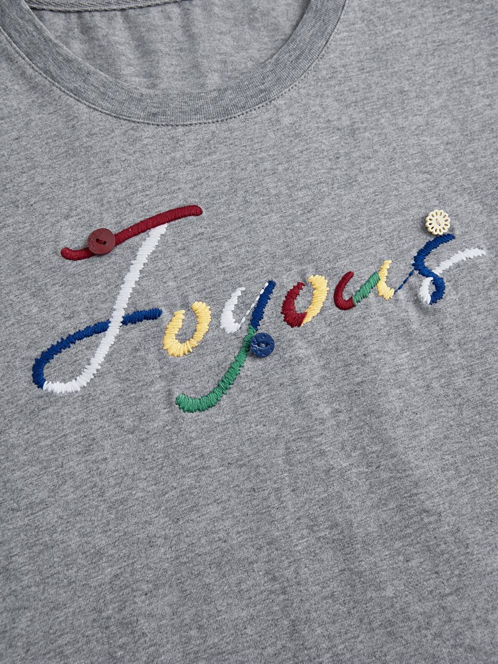 Embroidered Short Sleeve Top