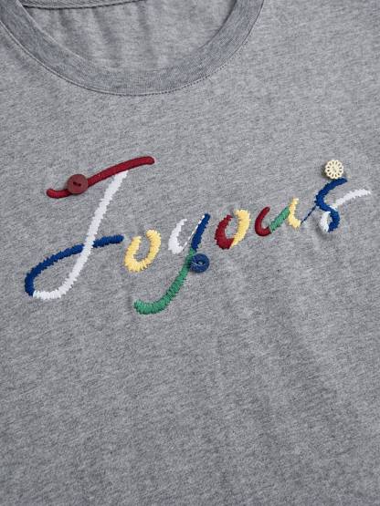 Embroidered Short Sleeve Top