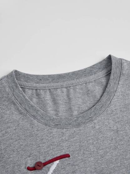 Embroidered Short Sleeve Top