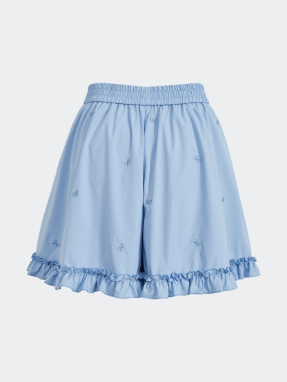 Elastic Waist Bow Shorts