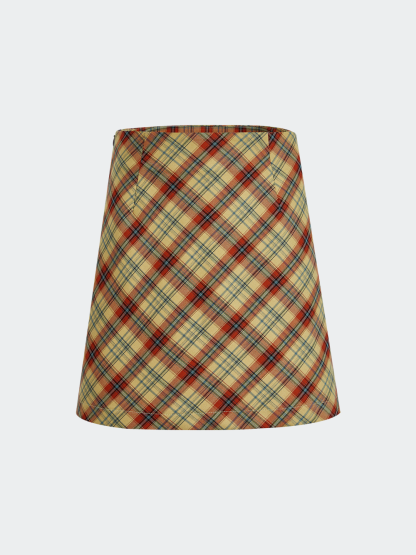 A-line Plaid Mini Skirt
