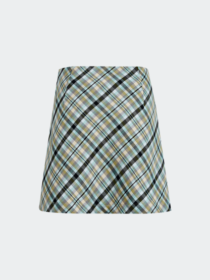 A-line Plaid Mini Skirt