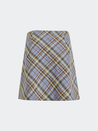 A-line Plaid Mini Skirt
