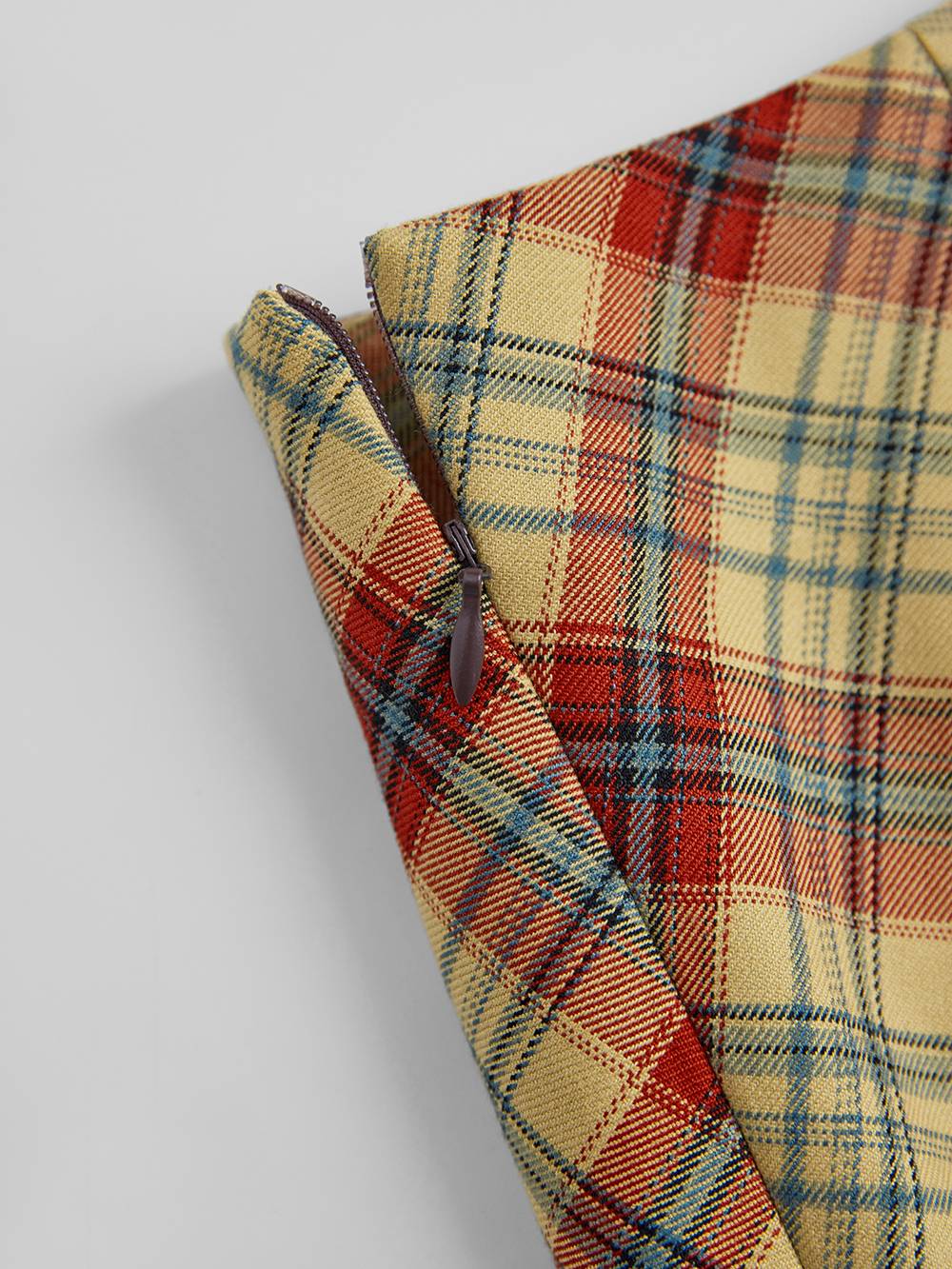 A-line Plaid Mini Skirt