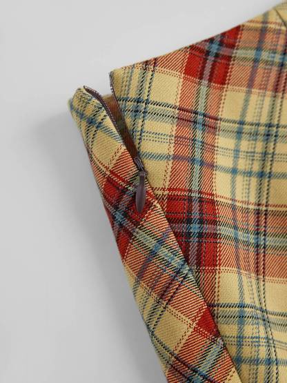 A-line Plaid Mini Skirt