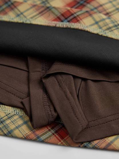 A-line Plaid Mini Skirt