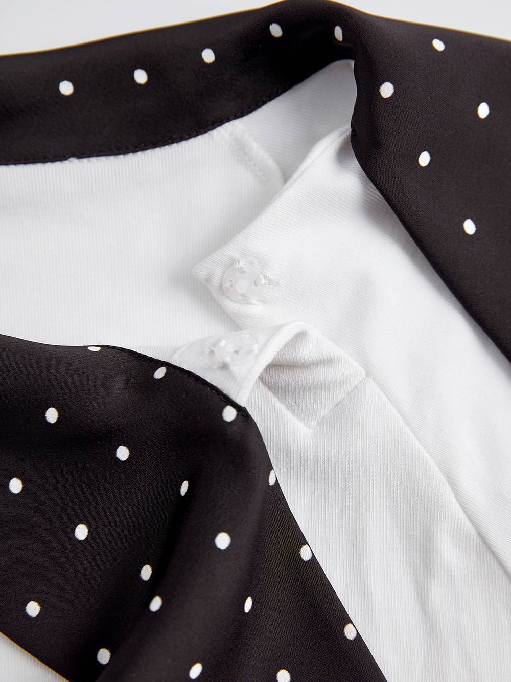 Polka Dot Bow Collar Top