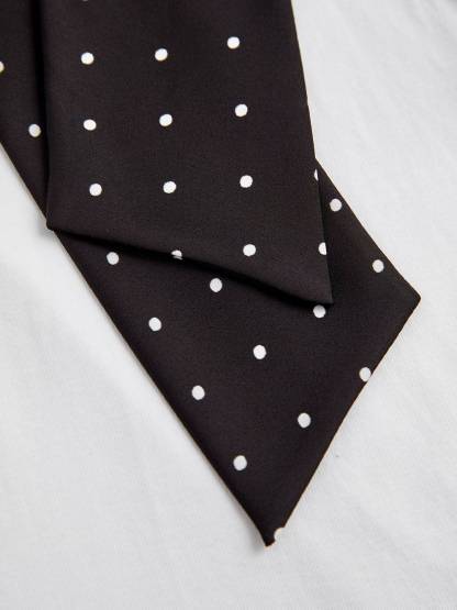 Polka Dot Bow Collar Top