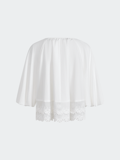 Lace Hem Relaxed Blouse